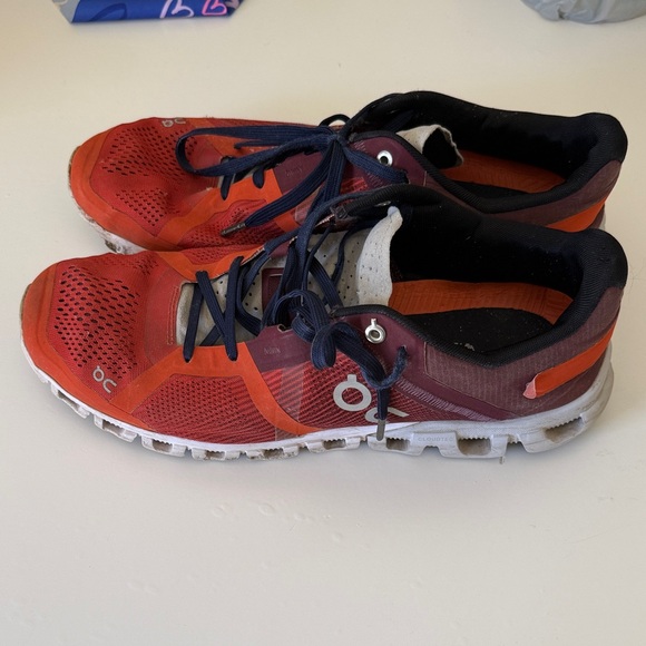 ONS RUNNING SHOES Red/Orange and Black Athletic Shoes - Picture 2 of 3